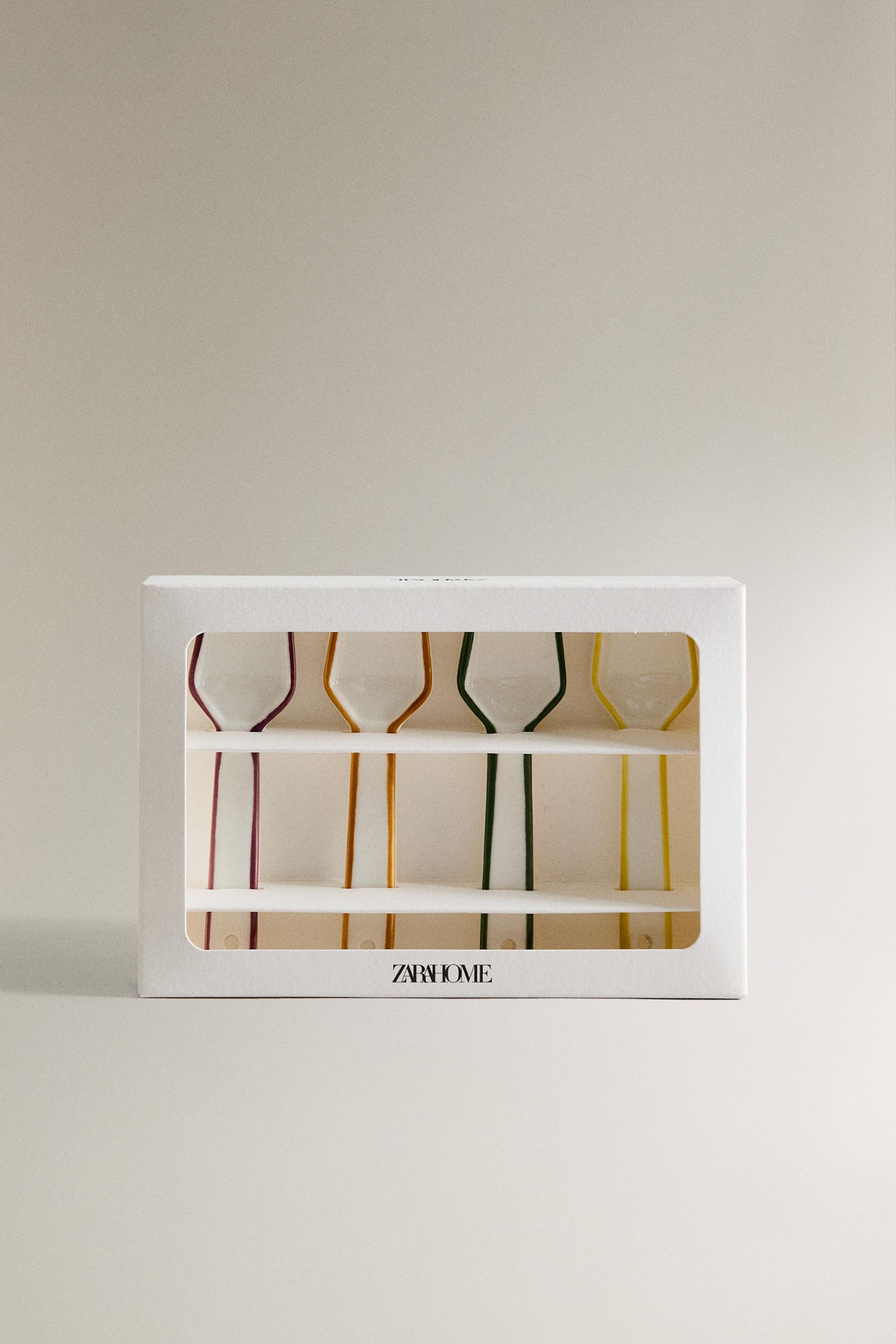 LOT PETITES CUILLÈRES À GLACE GRÈS BORD CONTRASTANT (LOT DE 4)